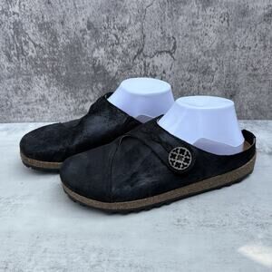 Haflinger Mules Womens 40 Black LC Adventure Round Toe Slip On Casual Comfort